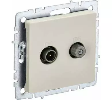 Розетка 2xTV+SAT IEK BRITE, бежевый (BR-AF20-O-K10)
