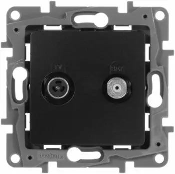 Розетка 2xTV+SAT Legrand Etika, антрацит (672657)