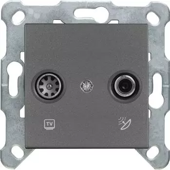 Розетка 2xTV+SAT PANASONIC Karre Plus & Arkedia Slim, дымчатый, механизм без рамки (WKTT04602DG-RU)