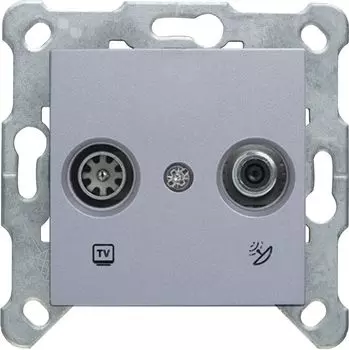 Розетка 2xTV+SAT PANASONIC Karre Plus & Arkedia Slim, серебристый, механизм без рамки (WKTT04602SL-RU)