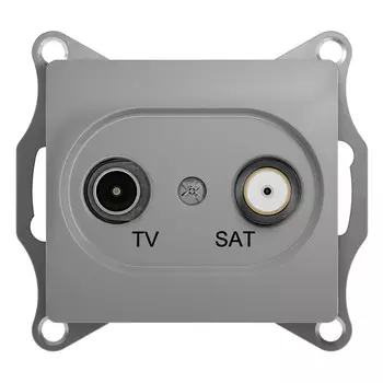 Розетка 2xTV+SAT Systeme Electric Glossa, алюминий (GSL000397)