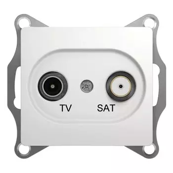 Розетка 2xTV+SAT Systeme Electric Glossa, белый (GSL000198)