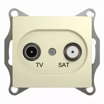 Розетка 2xTV+SAT Systeme Electric Glossa, бежевый (GSL000298)
