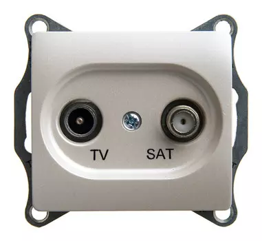 Розетка 2xTV-SAT Systeme Electric Glossa, перламутр (GSL000697)