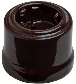 Розетка BIRONI Лизетта, открытый монтаж, однопостовая, с з/к, 16А, в сборе, IP20, керамика, коричневый (B1-101-02)