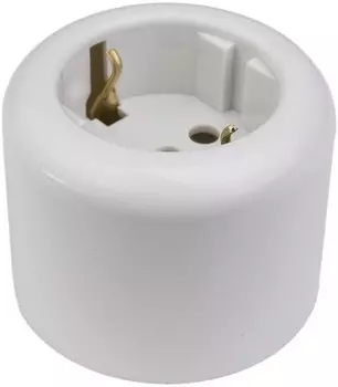 Розетка BIRONI, открытый монтаж, однопостовая, 16А, в сборе, IP20, пластик, белый (R1-101-21)