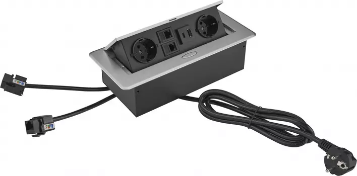 Розетка Cactus для столешницы, серый (CS-SOCKET-EU2-USBA /C-NET)