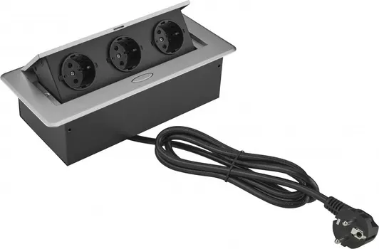 Розетка Cactus для столешницы, серый (CS-SOCKET-EU3-GYBK)