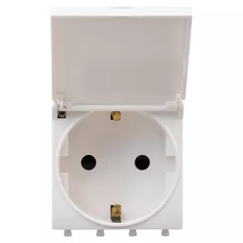 Розетка DKC Avanti Белое облако, в кабель канал, однопостовая/модулей: 2, с з/к, со шторками, с крышкой, 16А, в сборе, IP41, 2P+E, белый, 1 шт. (4400012)