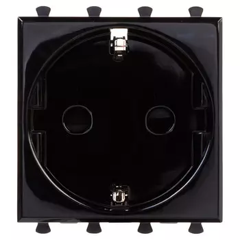 Розетка DKC Avanti Черный квадрат, в кабель канал, однопостовая/модулей: 2, с з/к, со шторками, 16A, модульная, черный (4402002)