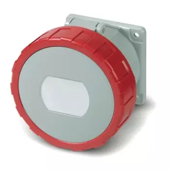 Розетка DKC, скрытый монтаж, однопостовая, с крышкой, 32А, в сборе, IP67, 3P+E, красный, 1 шт. (DIS4273266)