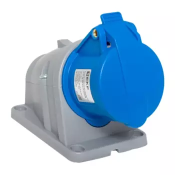 Розетка EKF PROxima 113, открытый монтаж, однопостовая, с крышкой, 16А, в сборе, IP44, 2P+PE, синий, 1 шт. (ps-113-16-220-PRO)