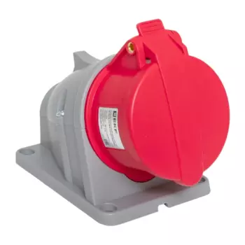 Розетка EKF PROxima 115, открытый монтаж, однопостовая, с крышкой, 16А, в сборе, IP44, 3P+PE+N, красный, 1 шт. (ps-115-16-380-PRO)