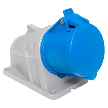Розетка EKF PROxima 123, открытый монтаж, однопостовая, с крышкой, 32А, в сборе, IP44, 2P+PE, синий, 1 шт. (ps-123-32-220-PRO)