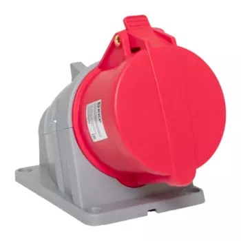 Розетка EKF PROxima 125, открытый монтаж, однопостовая, с крышкой, 32А, в сборе, IP44, 3P+PE+N, красный, 1 шт. (ps-125-32-380-PRO)