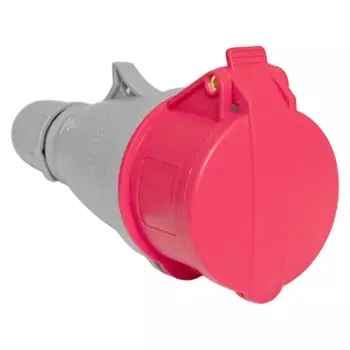 Розетка EKF PROxima 215, переносная, однопостовая, с крышкой, 16А, в сборе, IP44, 3P+PE+N, красный, 1 шт. (ps-215-16-380-PRO)