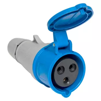 Розетка EKF PROxima 223, переносная, однопостовая, с крышкой, 32А, в сборе, IP44, 2P+PE, синий, 1 шт. (ps-223-32-220-PRO)