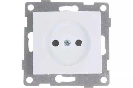 Розетка GUSI Bravo, скрытый монтаж, однопостовая, со шторками, 16А, механизм розетки с накладкой, IP20, белый, 1 шт. (С10Р2-001)