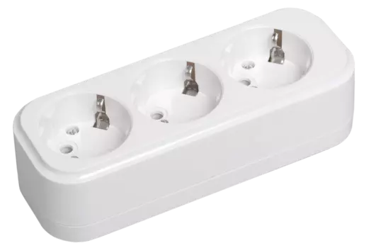 Розетка IEK CLASSIC К03, переносная, 2-х постовая, с з/к, 16A, в сборе, IP20, белый (KYP11-16-03-00-Z)