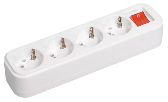 Розетка IEK CLASSIC К04В, переносная, 4-х постовая, с з/к, 16A, в сборе, IP20, белый (KYP11-16-04-00-ZK)