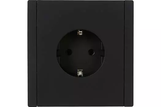 Розетка IEK FORTE&PIANO FP114, скрытый монтаж, однопостовая, с з/к, 16А, в сборе, IP20, черный, 1 шт. (FP-R11-16-1-K02)