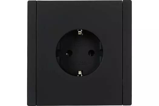 Розетка IEK FORTE&PIANO FP116, скрытый монтаж, однопостовая, с з/к, 16А, в сборе, IP20, черный, 1 шт. (FP-R11-16-K02)