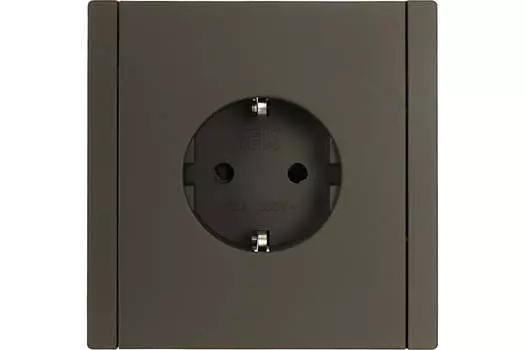 Розетка IEK FORTE&PIANO FP315, скрытый монтаж, однопостовая, с з/к, со шторками, 16А, в сборе, IP20, серый, 1 шт. (FP-R14-16-K03)