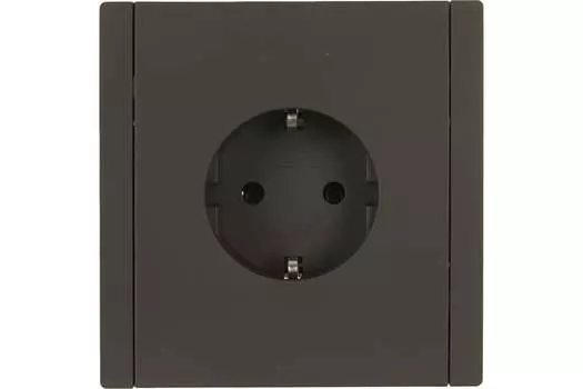 Розетка IEK FORTE&PIANO FP316, скрытый монтаж, однопостовая, с з/к, 16А, в сборе, IP20, серый, 1 шт. (FP-R11-16-K03)