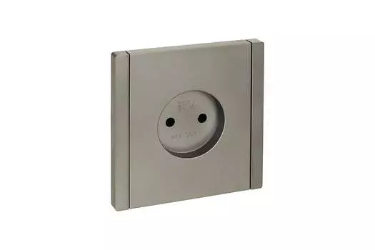 Розетка IEK FORTE&PIANO FP518, скрытый монтаж, однопостовая, 10А, в сборе, стальной, 1 шт. (FP-R10-10-K46)