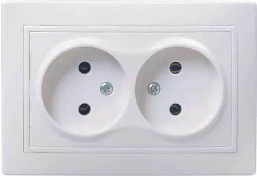 Розетка IEK КВАРТА РС12-2-КБ, скрытый монтаж, 2-х постовая, 16A, в сборе, IP20, белый (ERK23-K01-10-DM)