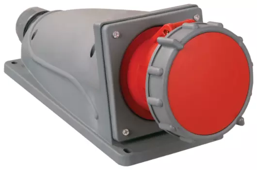 Розетка IEK MAGNUM ССИ-134, открытый монтаж, однопостовая, с крышкой, 63A, в сборе, IP67, 3Р+РЕ, 380В, красный (PSN12-063-4)