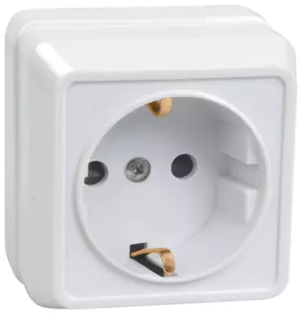 Розетка IEK ОКТАВА РС20-3-ОКм, открытый монтаж, однопостовая, с з/к, 16A, в сборе, IP20, бежевый (ERO11-K33-16-DC)