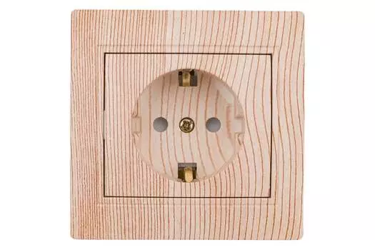 Розетка intro Plano 1-202-11, скрытый монтаж, однопостовая, с з/к, 16А, в сборе, IP20, 2P+E Schuko, сосна, 1 шт. (Б0053887)