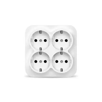 Розетка IONICH, открытый монтаж, 4-х постовая, с з/к, 16A, в сборе, IP20, белый (1449)