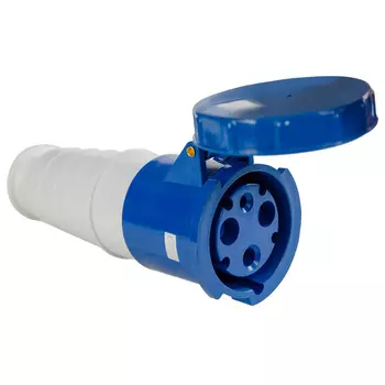 Розетка ЭНЕРГИЯ TS-233, переносная, однопостовая/модулей: 1, с крышкой, 63A, в сборе, IP67, 2P+PE, красный (Е1001-0028)