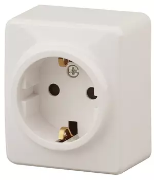 Розетка ЭРА Эксперт 11-2203-02, открытый монтаж, однопостовая, с з/к, 16A, в сборе, IP20, винтовые зажимы, слоновая кость (Б0020686)