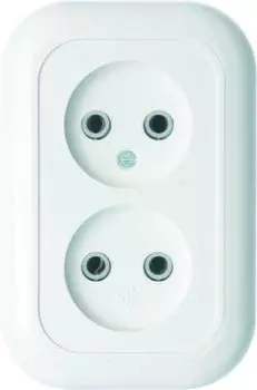 Розетка КУНЦЕВО-ЭЛЕКТРО Валентина РС10-393, скрытый монтаж, 2-х постовая, 10A, в сборе, IP20, белый (5449)