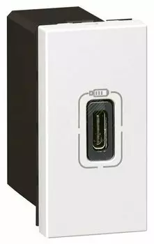 Розетка Legrand Mosaic, USB-C, механизм с накладкой, белый (077589)