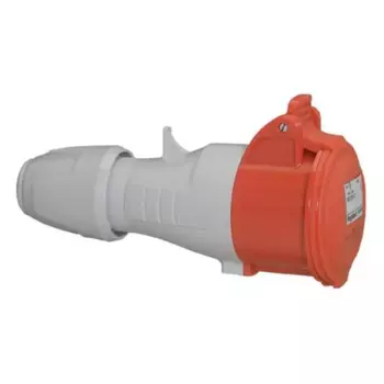 Розетка Legrand P17 Tempra Pro, переносная, однопостовая, с крышкой, 16А, в сборе, IP44, 3P+N+E, красный, 1 шт. (555109)