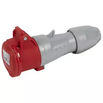 Розетка Legrand P17 Tempra Pro, переносная, однопостовая, с крышкой, 16А, в сборе, IP44, 2Р+Т, красный, 1 шт. (555107)