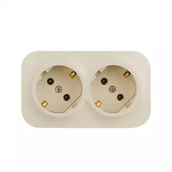 Розетка Legrand Quteo, открытый монтаж, 2-х постовая, с з/к, 16A, в сборе, IP20, белый (782263)