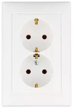 Розетка Legrand Valena, скрытый монтаж, 2-х постовая/модулей: 2, с з/к, 16A, в сборе, IP20, белый (774400)