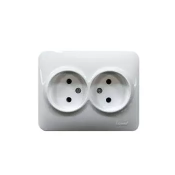 Розетка LEZARD Karina Life, открытая, 2-х постовая/модулей: 2, в сборе, IP20, белый (708-0200-128B)