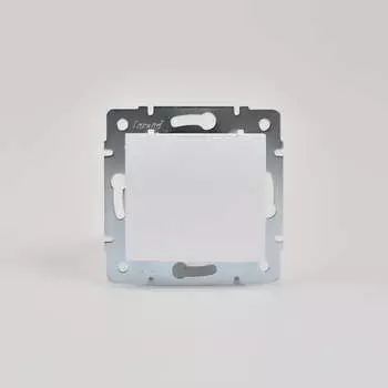 Розетка LEZARD Karina, скрытый монтаж, однопостовая/модулей: 1, с з/к, со шторками, с крышкой, 10А, в сборе, IP20, белый (707-0288-123B)