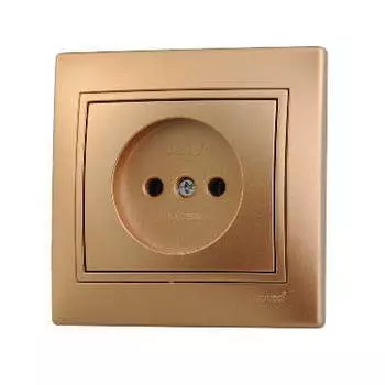 Розетка LEZARD MIRA, скрытый монтаж, однопостовая, 16A, в сборе, IP20, золотой-металлик (701-1313-121)