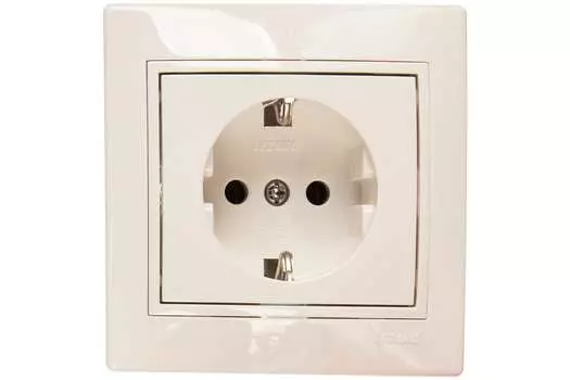 Розетка LEZARD MIRA, скрытый монтаж, однопостовая, с з/к, 16A, в сборе, IP20, белый (701-0202-122)