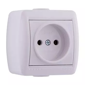 Розетка LEZARD Nata 710-0200-121, открытый монтаж, однопостовая, 16A, в сборе, IP20, белый (710-0200-121)