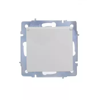 Розетка LEZARD Vesna 742-0288-123B, скрытый монтаж, однопостовая/модулей: 1, с з/к, с крышкой, 16A, механизм с накладкой и суппортом, IP20, белый (742-0288-123B)