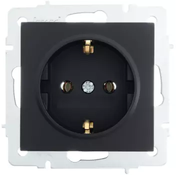 Розетка LEZARD Vesna 742-4288-122B, скрытый монтаж, однопостовая/модулей: 1, с з/к, 16A, механизм с накладкой и суппортом, IP20, черный бархат (742-4288-122B)