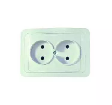 Розетка Makel Mimoza, скрытый монтаж, 2-х постовая, 16A, в сборе, IP20, белый (12017)